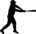 Free Stock Photo: Illustrated silhouette of a man swinging a baseball bat