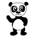 Free Stock Photo: Illustration of a cartoon panda bear