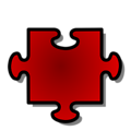 Free Stock Photo: Illustration of a red puzzle piece