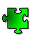 Free Stock Photo: Illustration of a green puzzle piece with a transparent background.
