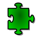 Free Stock Photo: Illustration of a green puzzle piece