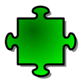 Free Stock Photo: Illustration of a green puzzle piece