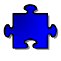 Free Stock Photo: Illustration of a blue puzzle piece