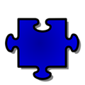 Free Stock Photo: Illustration of a blue puzzle piece