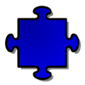 Free Stock Photo: Illustration of a blue puzzle piece