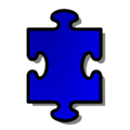 Free Stock Photo: Illustration of a blue puzzle piece with a transparent background.