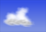 Free Stock Photo: Illustration of a cloud with a blue sky background