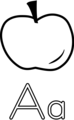 Free Stock Photo: Illustration of the letter A with an apple