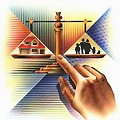 Free Stock Photo: Home & family on a scale illustration