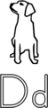Free Stock Photo: Illustration of the letter D with a dog