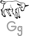 Free Stock Photo: Illustration of the letter G with a goat