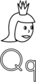 Free Stock Photo: Illustration of the letter Q with a queen
