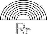 Free Stock Photo: Illustration of the letter R with a rainbow