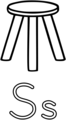 Free Stock Photo: Illustration of the letter S with a stool