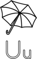 Free Stock Photo: Illustration of the letter U with an umbrella