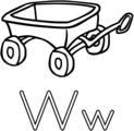 Free Stock Photo: Illustration of the letter W with a wagon