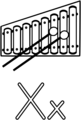 Free Stock Photo: Illustration of the letter X with a xylophone