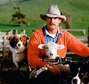 Free Stock Photo: Farmer with dogs and sheep