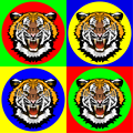 Free Stock Photo: Illustrations of tigers with colorful shapes