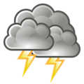 Free Stock Photo: Illustration of a stormy cloud with lightning