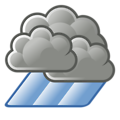 Free Stock Photo: Illustration of a stormy cloud with heavy rain