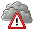 Free Stock Photo: Illustration of a stormy cloud with a warning symbol