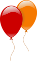 Free Stock Photo: Illustration of a red and an orange balloon