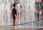 Free Stock Photo: Girl standing by fountain