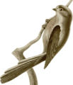 Free Stock Photo: Illustration of a bird perched on a branch