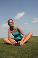 Free Stock Photo: A healthy young woman stretching outdoors