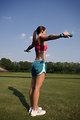 Free Stock Photo: A healthy young woman warming up for exercise outdoors