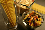 Free Stock Photo: Uncooked pasta and rice on a counter
