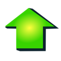 Free Stock Photo: Illustration of a green arrow pointing up