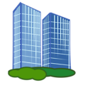 Free Stock Photo: Illustration of office buildings in a city