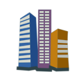 Free Stock Photo: Illustration of office buildings in a city
