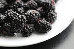 Free Stock Photo: Closeup of a plate of blackberries