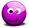 Free Stock Photo: Illustration of a purple smiley face