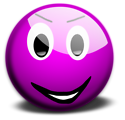 Free Stock Photo: Illustration of a purple smiley face