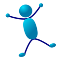 Free Stock Photo: Illustration of a dancing cartoon blue man