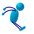 Free Stock Photo: Illustration of a dancing cartoon blue man