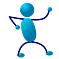 Free Stock Photo: Illustration of a dancing cartoon blue man