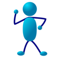 Free Stock Photo: Illustration of a dancing cartoon blue man