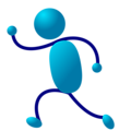 Free Stock Photo: Illustration of a dancing cartoon blue man