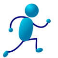 Free Stock Photo: Illustration of a dancing cartoon blue man