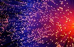 Free Stock Photo: Blue and red fiber optic