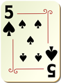 Free Stock Photo: Illustration of a Five of Spades playing card