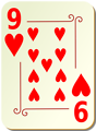 Free Stock Photo: Illustration of a Nine of Hearts playing card