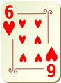 Free Stock Photo: Illustration of a Six of Hearts playing card