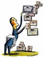Free Stock Photo: Illustration of man and certificates