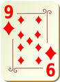 Free Stock Photo: Illustration of a Nine of Diamonds playing card